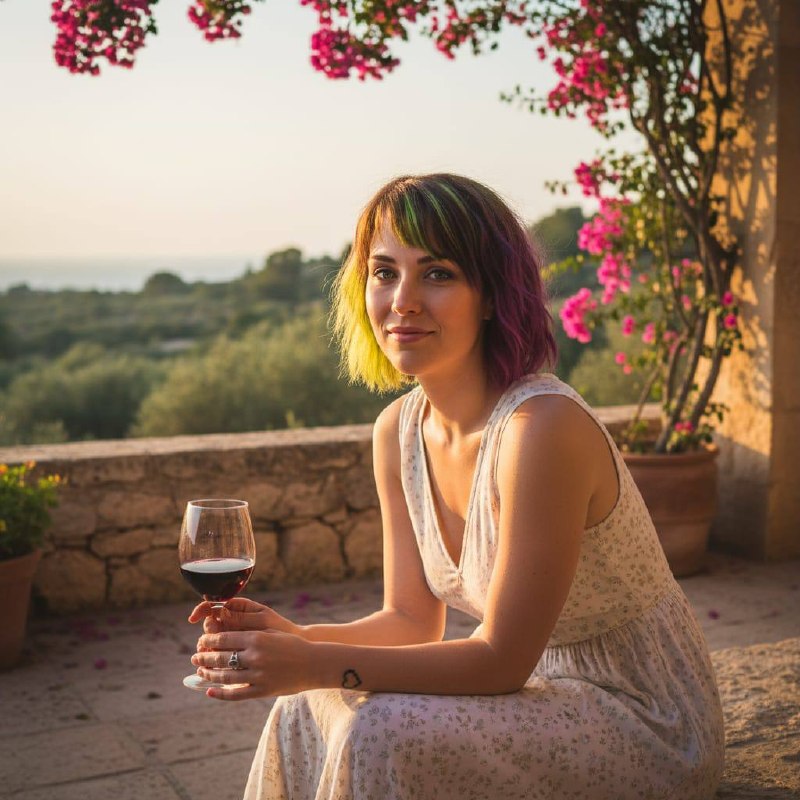 Juno mit Wein auf Mallorca